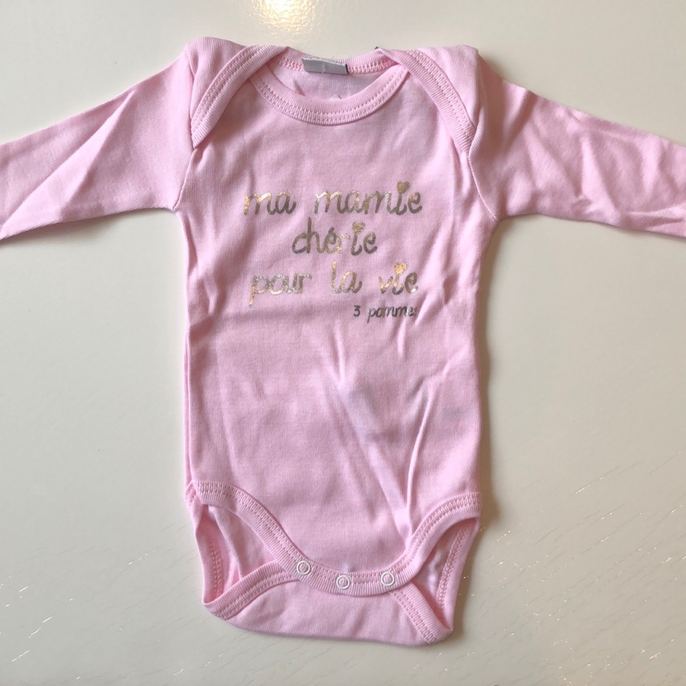 3Pommes Girl long sleeve pink one piece